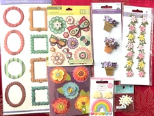 LOT #947 - RARE FLOWERS FRAMES BUTTERFLY RAINBOW DOODLE-POPS JOLEE'S &MORE
