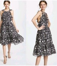 Ulla Johnson Wilda Midi Adjustable Silk Cotton Lined Dress Sz 4