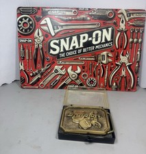 Snap-on Solid Brass Belt Buckle BTS SPP-513 Western Americana In Plastic Case
