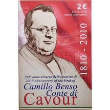 [#869968] Italy, 2 Euro, Count of Cavour, 2010, Rome, Bimetallic, MS