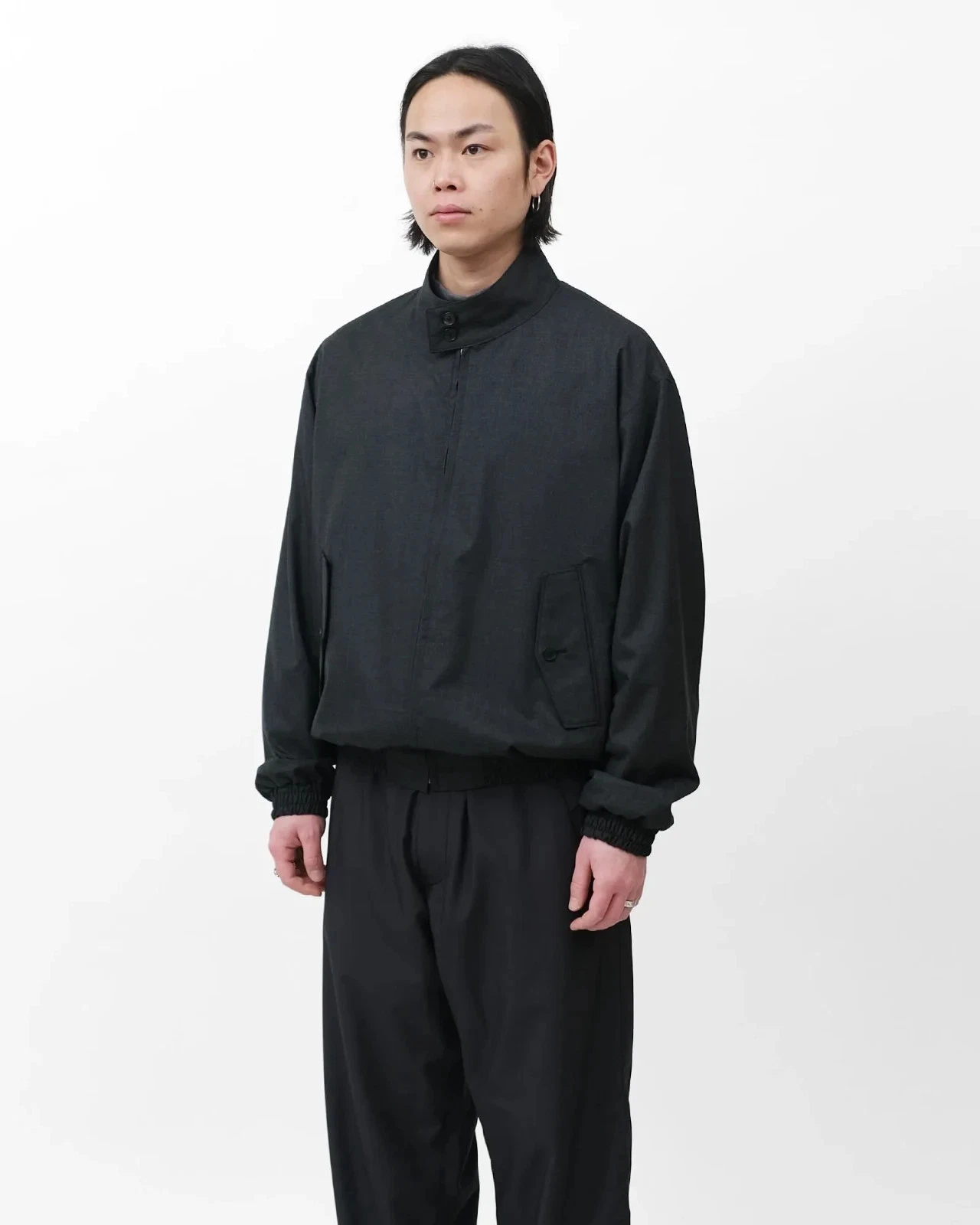 Auralee Ultra Fine Tropical Wool Zip Blouson Charcoal 5 NWT Harrington SS26 image 13