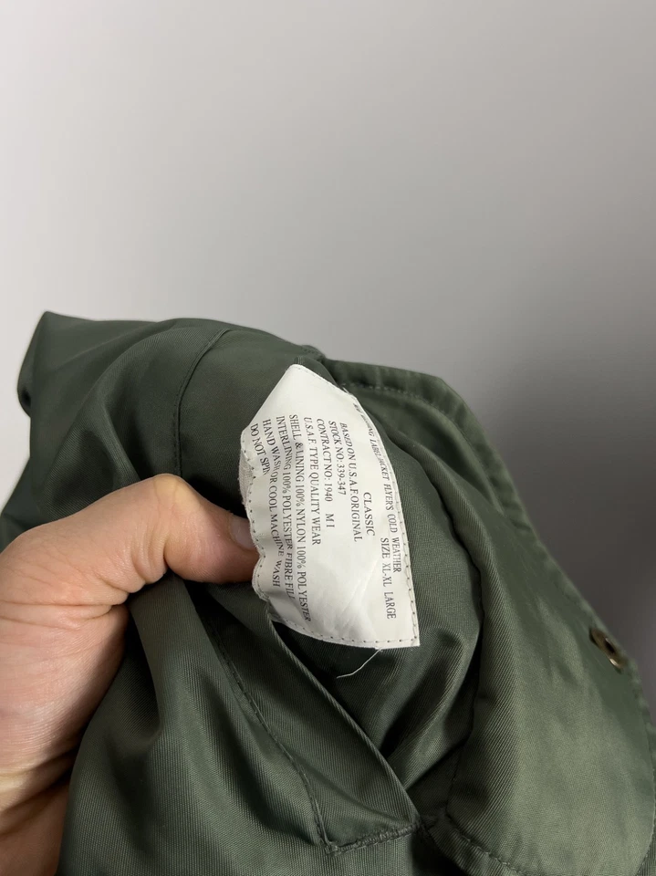 USAF Flyer Intermediate MA-1 Men`s Vintage Jacket / size XLarge - Image 4 of 4