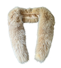 Gorgeous REAL FOX FUR COLLAR Scarf Stole Wrap CHAMPAGNE FAWN COLOR Length 46"