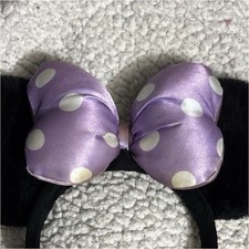 Disney Minnie Mouse Ears Headband with Purple Polka Dot Bow Disney