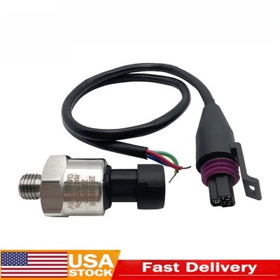 Stainless 100PSI Fuel Oil AIR Pressure Sensor Sender Connector pigtail 1/8'' NPT