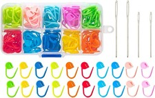 120PCS Crochet Stitch Markers with 4 Blunt Needles, 10 Colors, 3 Sizes