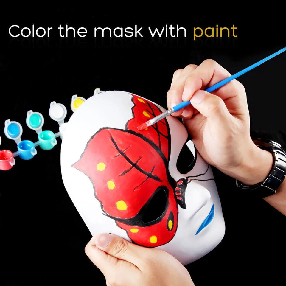 1/10pcs Blank Full Face Masks - DIY Craft Paper Masks for Halloween&Costumes - Image 3 of 4