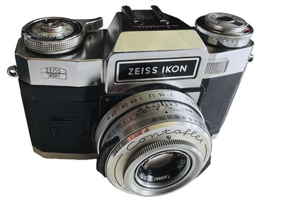 Zeiss Ikon Contaflex Super BC + Tessar 50mm f/2.8 - Haube, Filter