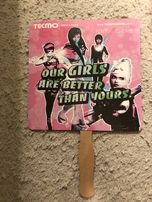 RARE Dead or Alive  E3 2005 Tecmo Girls Hand Fan signed by Tomonobu Itagaki  