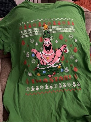 Nickelodeon T-Shirt Mens XL Green Patrick Starfish I m A Star Xmas Top SpongeBob