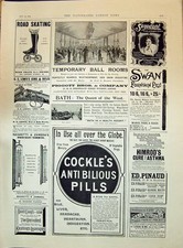 Old 1896 Piggott Ball Rooms Cockles Anti Bilious Pills Pinaud Negrett Victorian