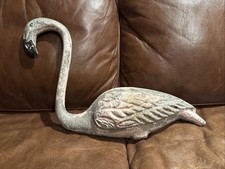 Vintage Cast Aluminum Pink Flamingo 50s Authentic Yard Sculpture Statue 