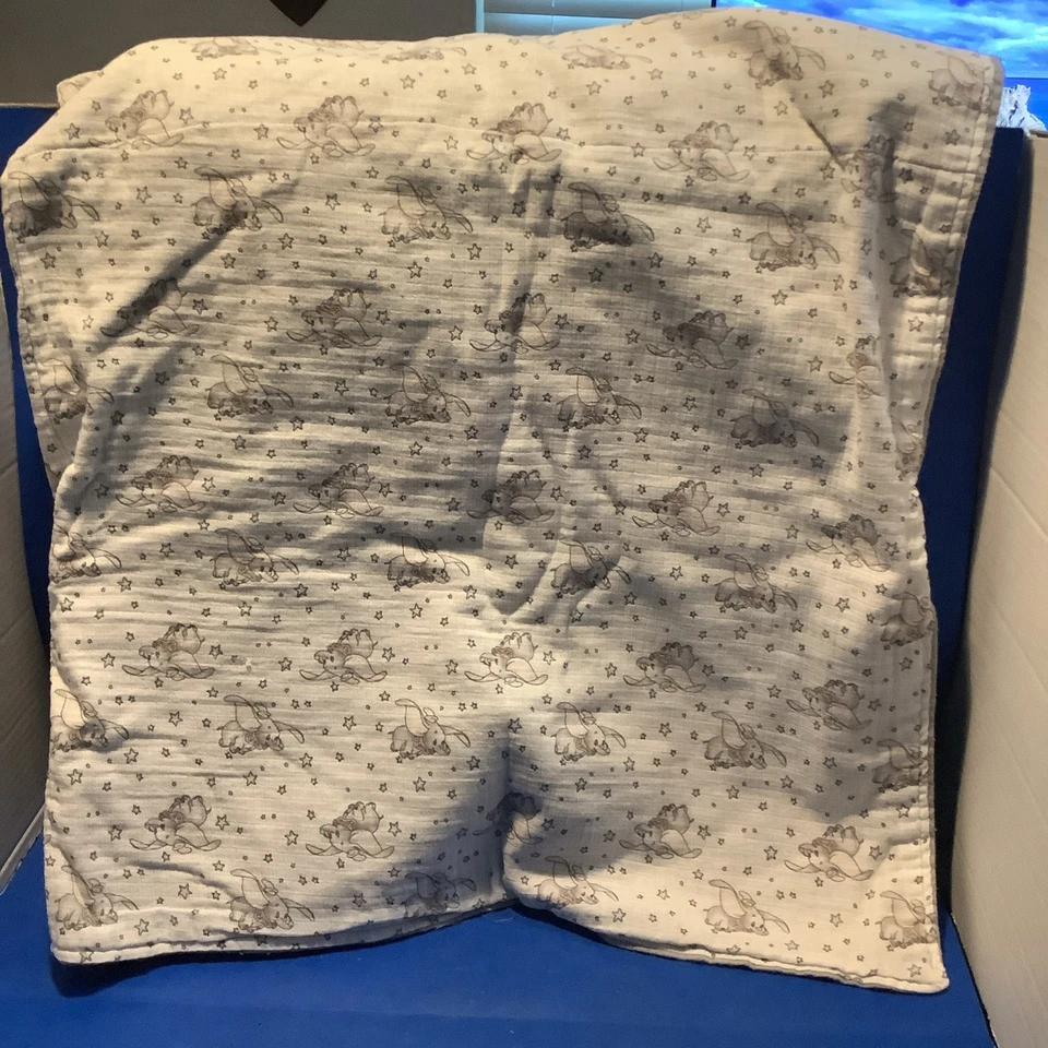 Manta bebé Disney Dumbo gris/blanco/beige con estrellas 40x34 Foto 4 de 4