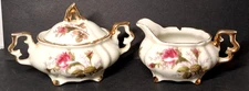 Vintage Royal Sealy Moss Rose Mini Creamer/Sugar w/Lid~ West Virginia Estate