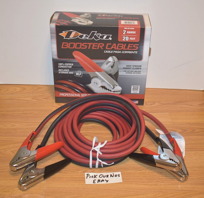 20' 2 Gauge Extra Stark Starthilfekabel 100% Kupfer Von DEKA 00183