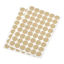 21mm Dia PVC Self Adhesive Screw Hole Cover Stickers Khaki 6 Sheet/324pcs