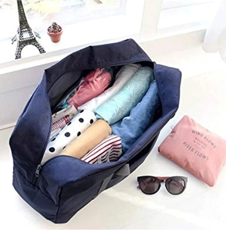 2 Pack Foldable Travel Bag Waterproof Travel Duffel Bag, Women/Men Canvas Bag - Image 2 of 4