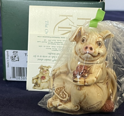 Harmony Kingdom~ FRAGONARD~Pig with flowers~UK Made~NIB~Bagged