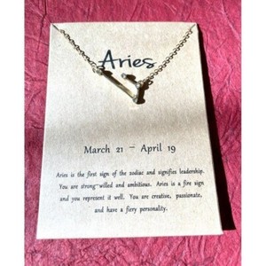 Authentic Aries Zodiac Sign Gold Plated Necklace Constellation Cubic Zirconia