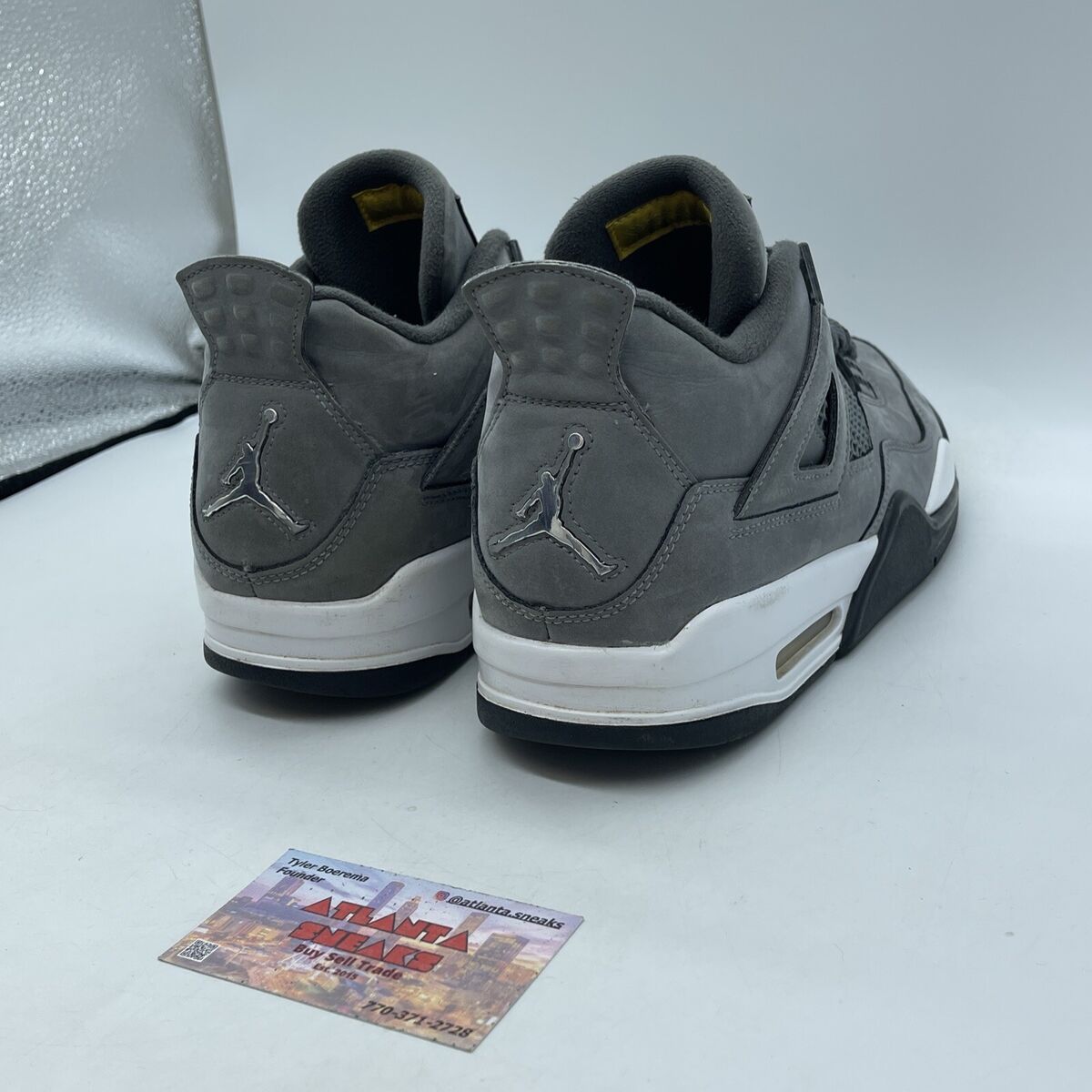 Size 10.5 - Jordan 4 Retro Low Cool Grey Suede Black White Size 10.5 - Jordan 4 Retro Low Cool Grey Suede Black White