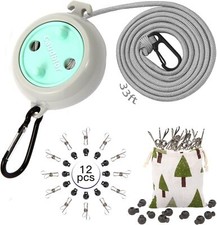 Portable Travel Clothesline Cord, Caudblor Adjustable 33ft Camping Blue