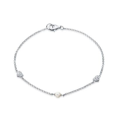 Eye Candy Damen-Armband 925er Sterlingsilber Perle Zirkonia ECJ-BR0108