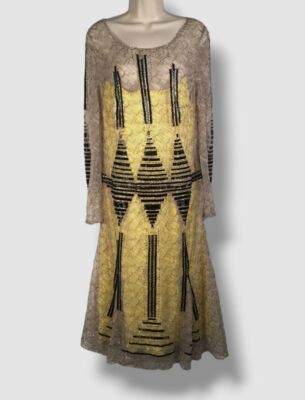 $2990 Carolina Herrera Women's Yellow Beaded Lace Silk Lined Dress Size 12 | eBay $2990 Carolina Herrera Women's Yellow Beaded Lace Silk Lined Dress Size 12 | eBay