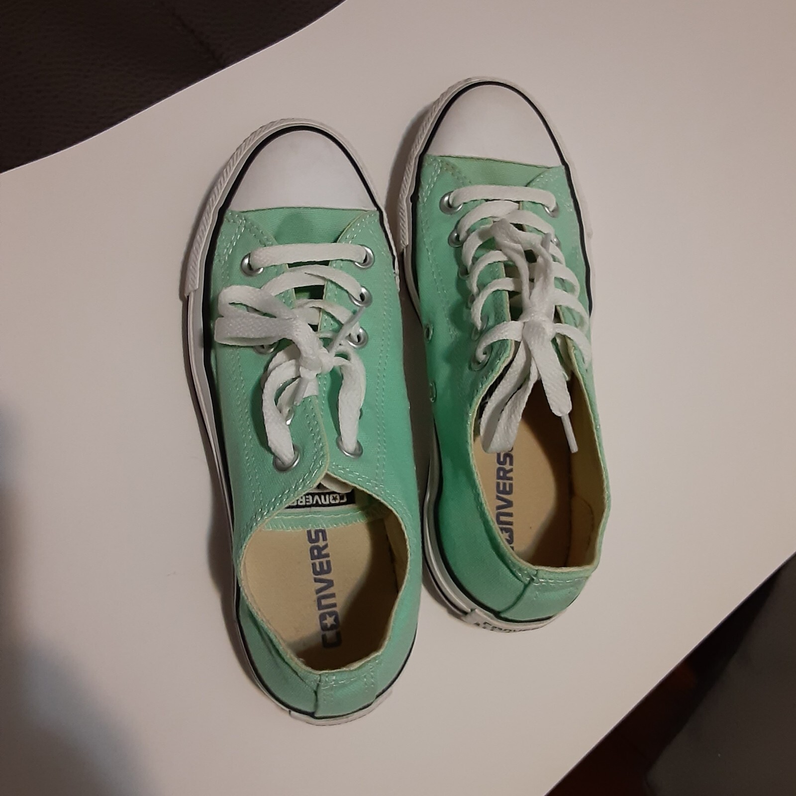 Womens 7 All Star Aqua/seafoam Green Low Preowned