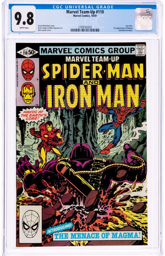 Marvel Team-Up 110 CGC 9.8 Spider-Man & Iron man 1981 White Pag Amazing Avengers