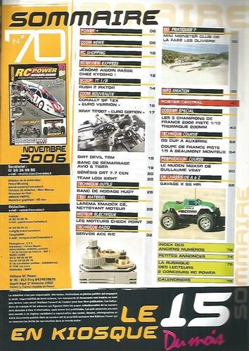 RC POWER MODELISME N°70 DOSSIER "200mm" / LOSI 8IGHT / ACE R/C / BANC HUDY - Photo 2/2