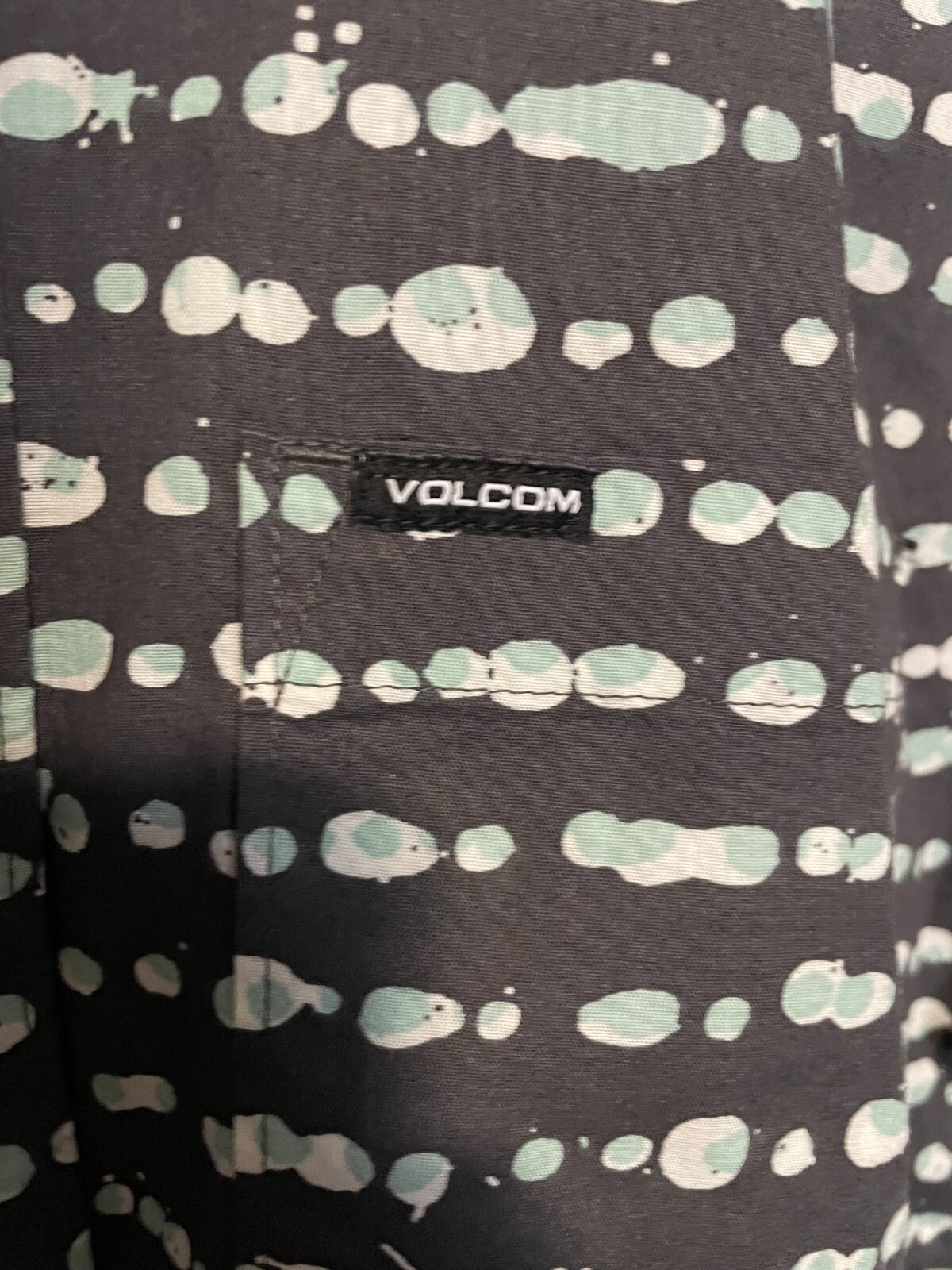 Volcom Shirt Mens Small Gray Tremble Geometric Short Sleeve Button Up ...