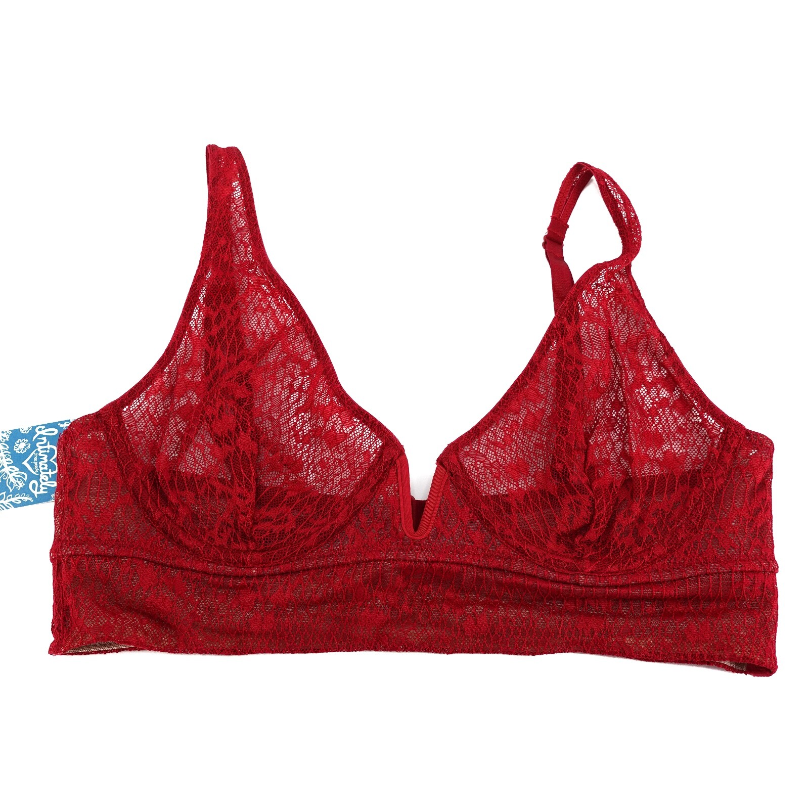 Free People Small S Tameeka Red Lace Bralette Underwire Bra Berry Electric New