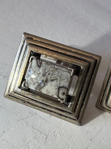 Vintage Jasper Sterling Silver CUFFLINKS - Picture 2 of 8