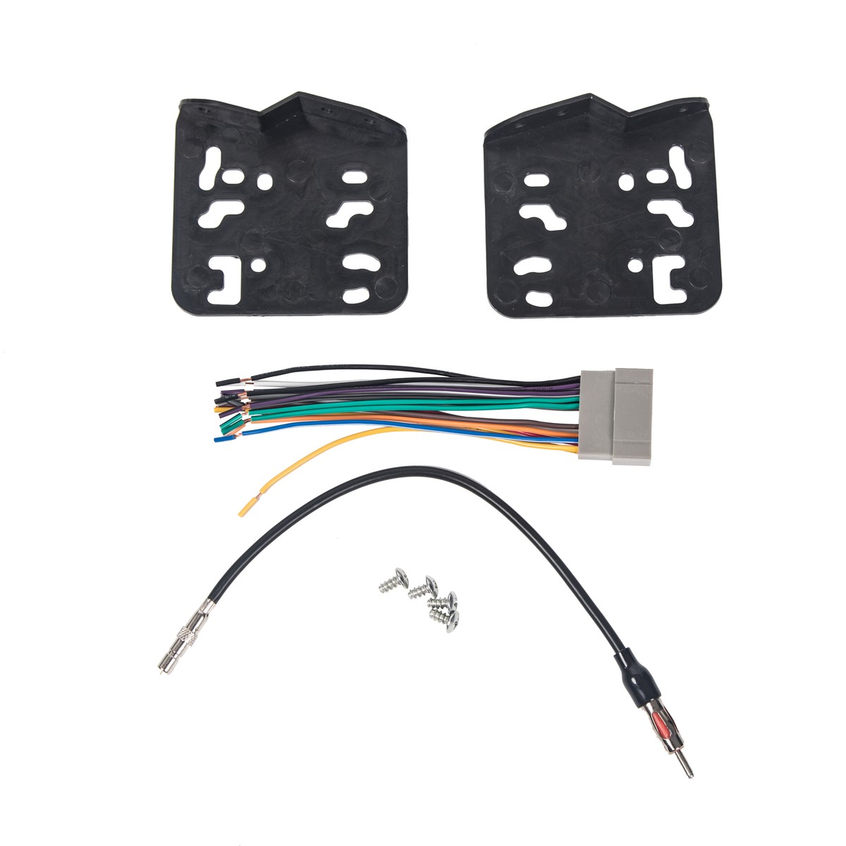 Kit Montaggio Autoradio Per Dodge Ram 1500/2500/3500 (2002-2005) – Cornice In ABS Nero Con Staffe, Adattatore Antenna E Cablaggio