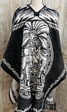 Mexican PONCHO Amor Eterno Y Calendario Azteca Mexican Aztec Calendar Poncho