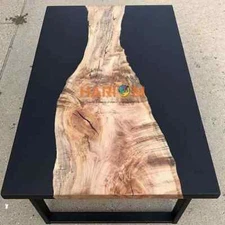 Both Side Solid Black Epoxy Resin Table Top Outdoor Furniture Living Room Decors