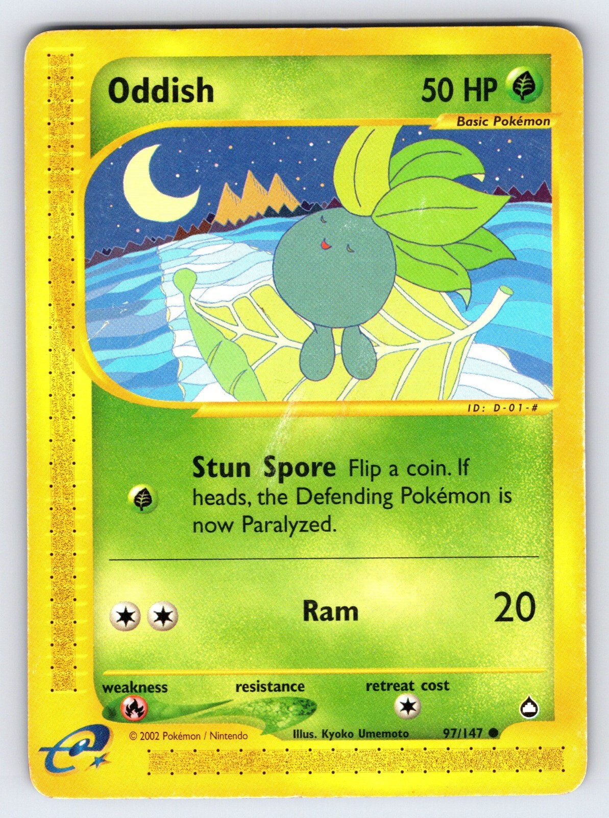Oddish 97/147 2002 Aquapolis Pokemon Card TCG Vintage WOTC Nintendo Common - Mp