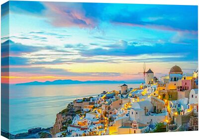 Wall26 Canvas Print Santorini Greece Landscape Wall Art Seaside Wall Decor