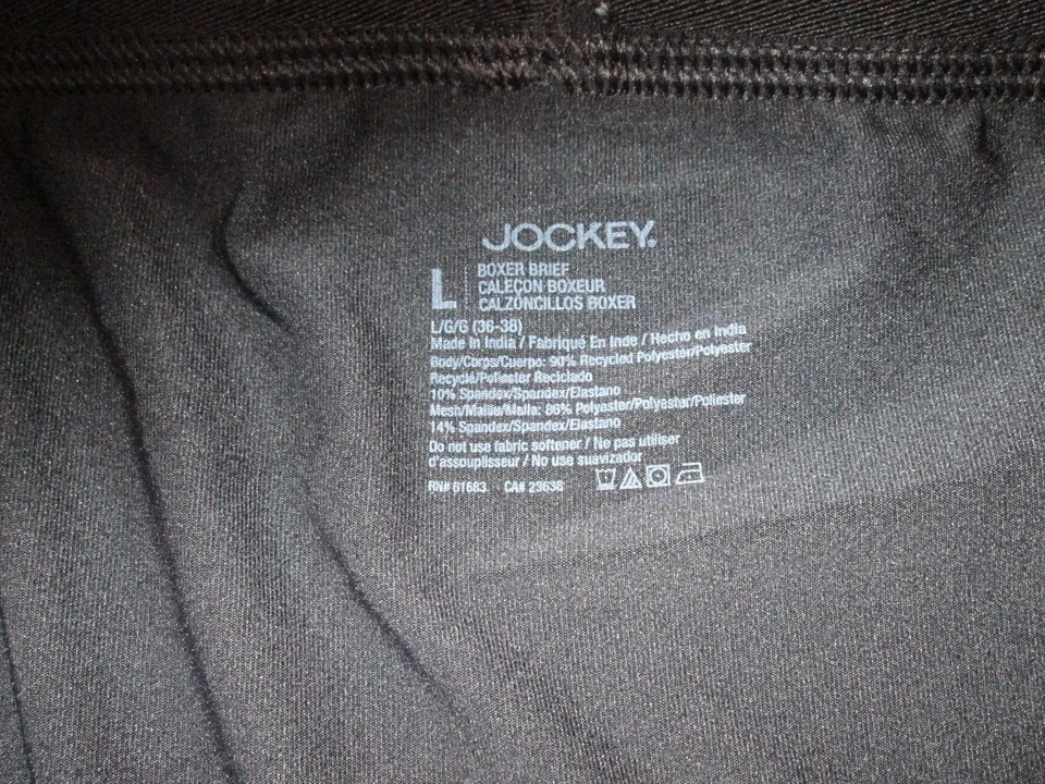 NWT Jockey Active Micro Black Brief Men Size L Chafe Proof Pouch Stay Cool 32362 - Image 3 of 4