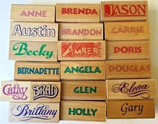Personalized Name Rubber Stamp - Your Coice of Names From A thru J   New