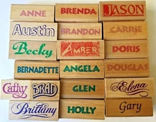 Personalized Name Rubber Stamp - Your Coice of Names From A thru J — New