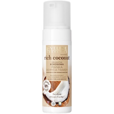 1- 3 x EVELINE Rich Coconut Delicate Coconut Gesichtsreinigungsschaum 150ml