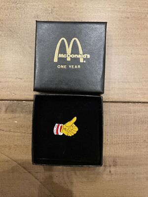 Vintage McDonald’s Crew Member 1 Year Service Lapel Pin w Presentation ...