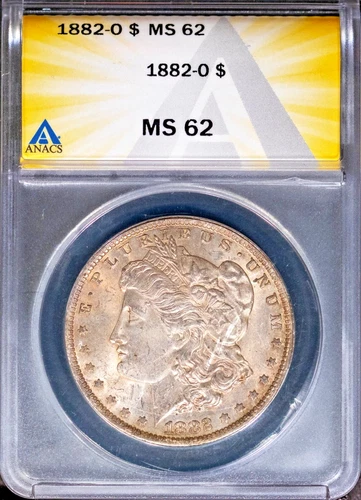 1882-O $1 Silver Morgan Dollar MS 62 ANACS # 7786738 + Bonus