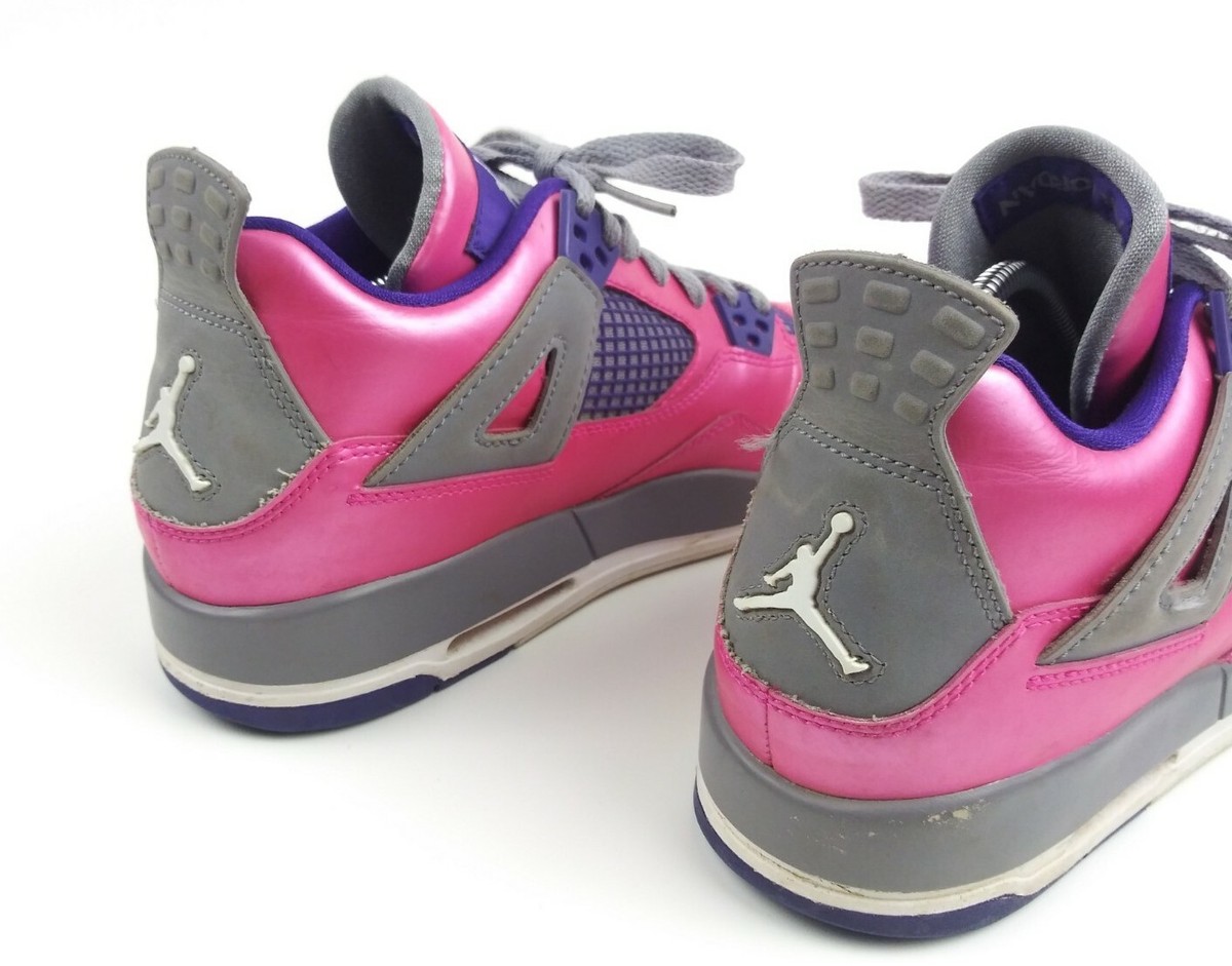 Nike Air Jordan 4 Retro GS Youth Pink Foil Sneakers Girls