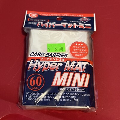 Clear KMC Hyper Mat Mini TCG Card Barrier 60 Yugioh Small Protector Sleeves D9