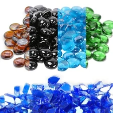 1-20lb multicolor Fire Glass Beads for Fire Pit-1/2inch Reflective Round Glass