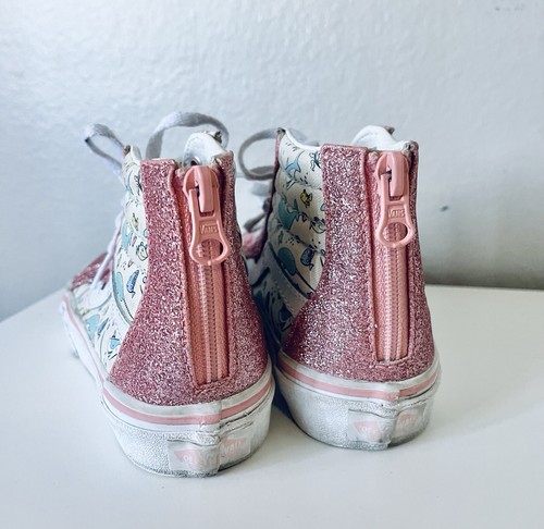 Vans Glitter High Top Pink Narwhal Shoes Toddler Size 12 - Picture 2 of 3