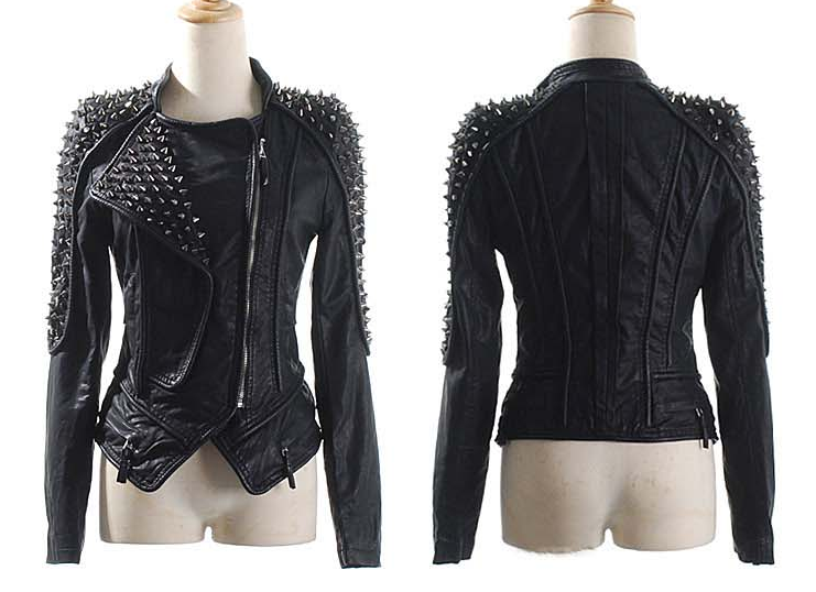 【破格/極美品】OUAT 006 BLACK MOTORCYCLE COAT Winner JACKET - Black leather women's moto jacket