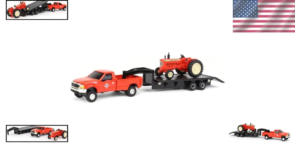 1/64 Scale Allis Chalmers D19 Tractor with Ford F350 & 5th Wheel Trailer Set - Image 2 of 4